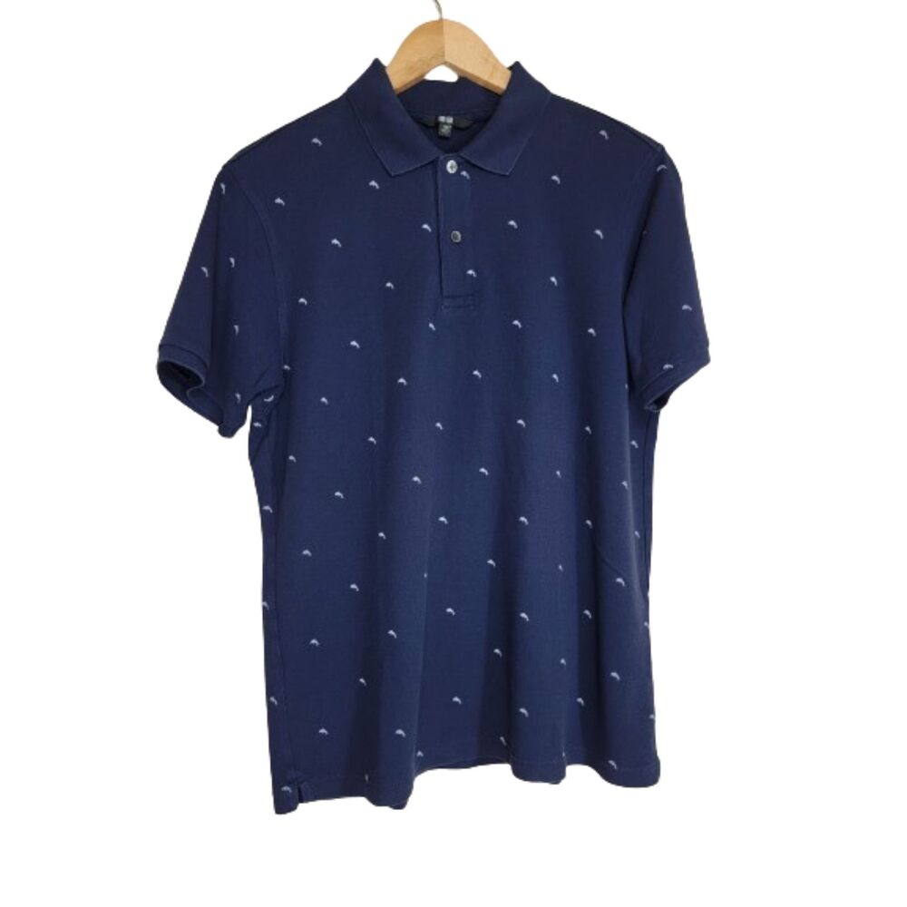 Uniqlo Dolphins Navy Blue Polo Shirt - XL